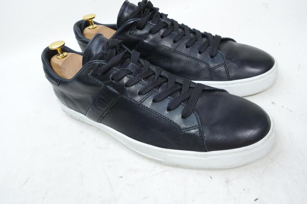 Tod's Leather Sneaker Shoes Mens Size 10 Black Low Top Made In Italy Casual